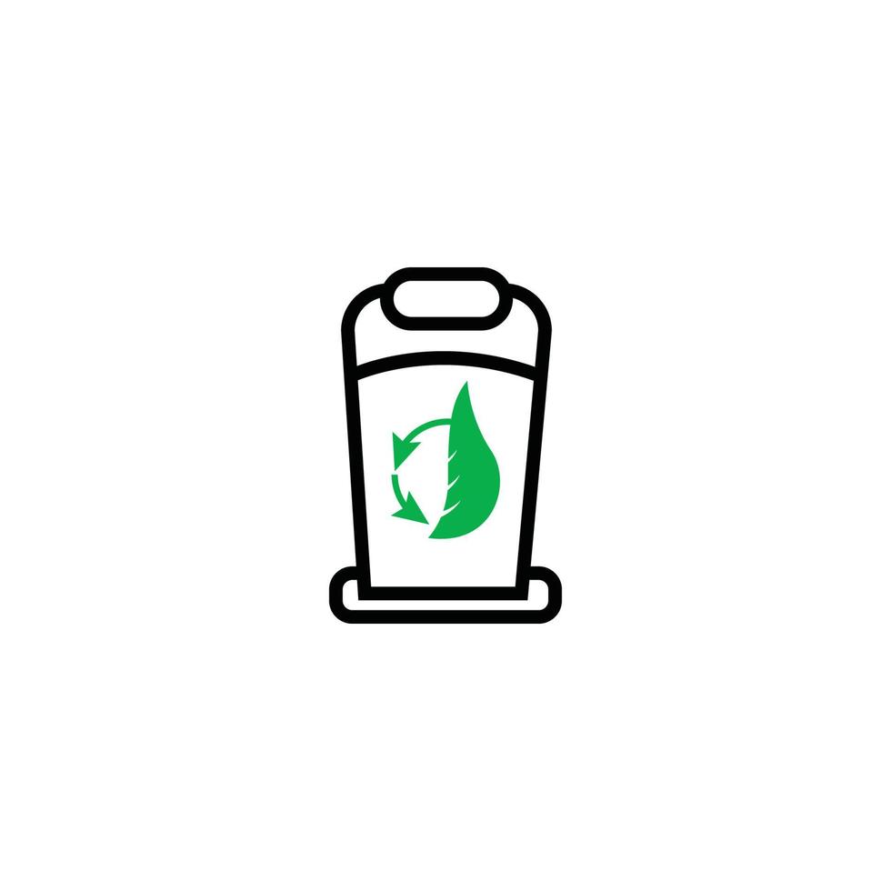 icono limpio de reciclaje verde natural vector