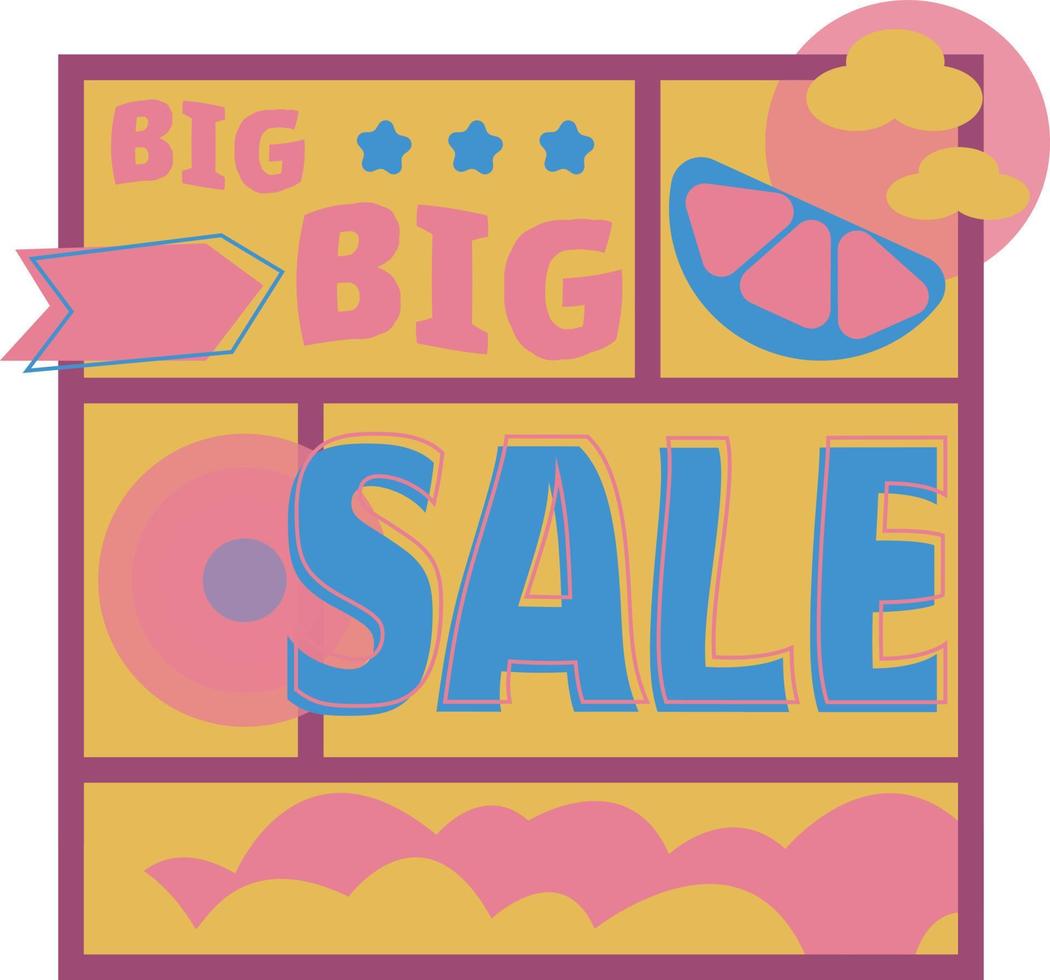 Comic Clouds Funny Special Sale Icon Vector Style BIG