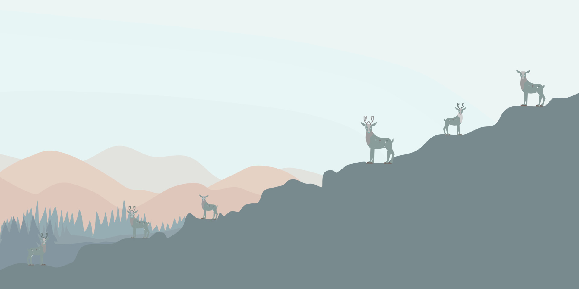cute forest with deer on mountains, forest wall for children, cute deer  background, nursery wallpaper for baby room, room design, 7930830 Vector  Art at Vecteezy