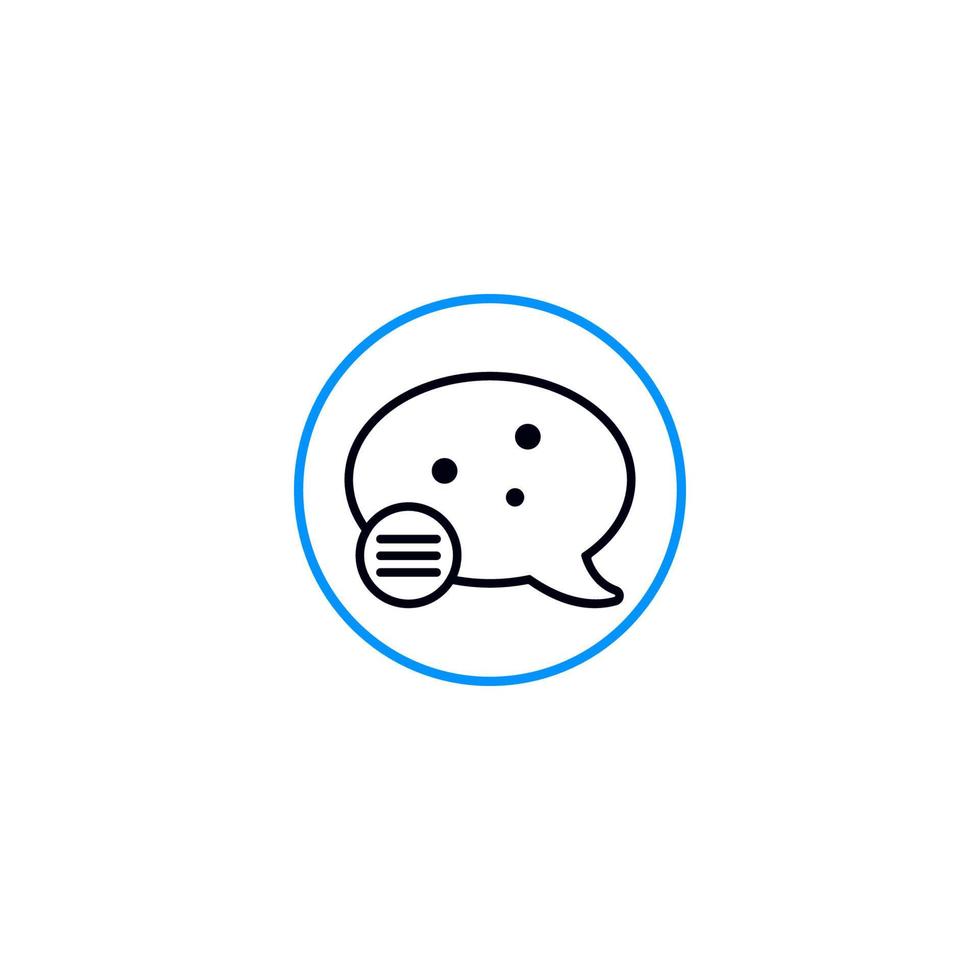 Modern chat icon in circle vector