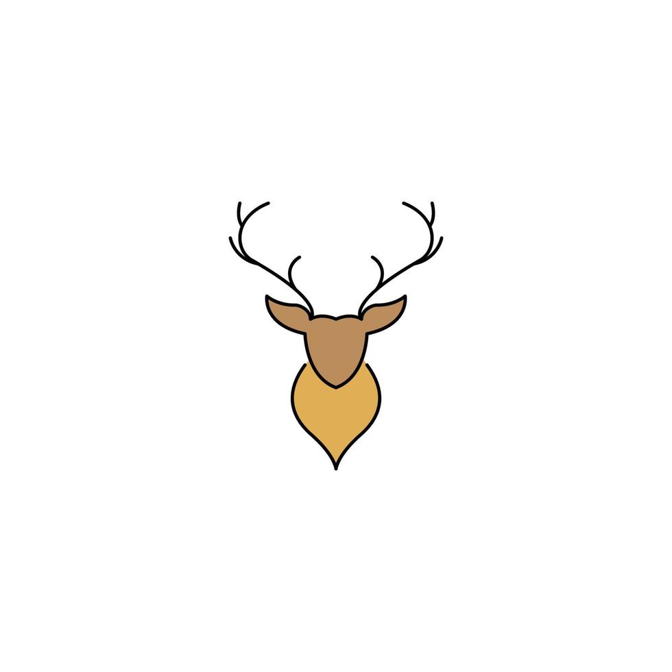icono de caza de cuernos de cabeza de ciervo vector