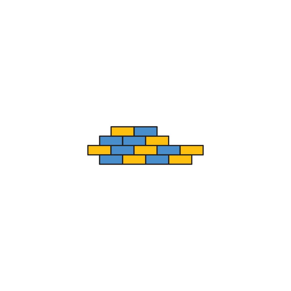 Brick wall construction icon vector