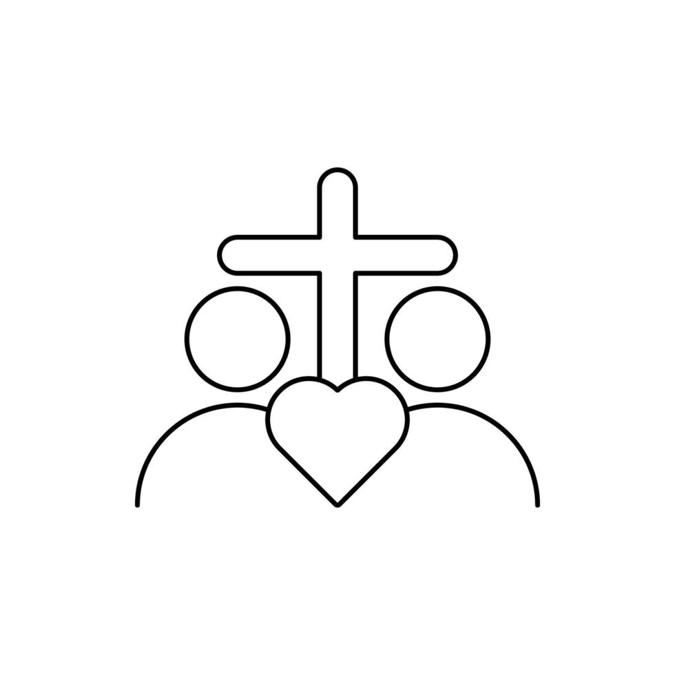 christian worship cross love icon vector