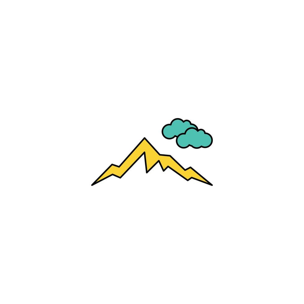 Travel cloud mountain icon vector