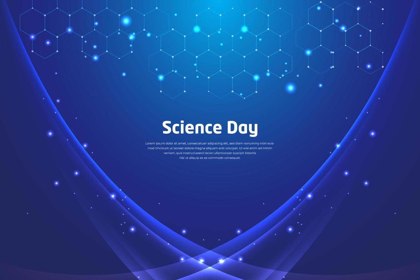 Shiny science day design background vector. Blue Gradient science day background. vector