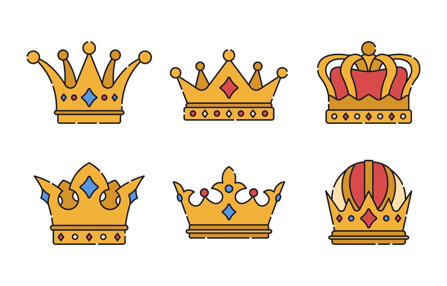 Crown Icon Set vector