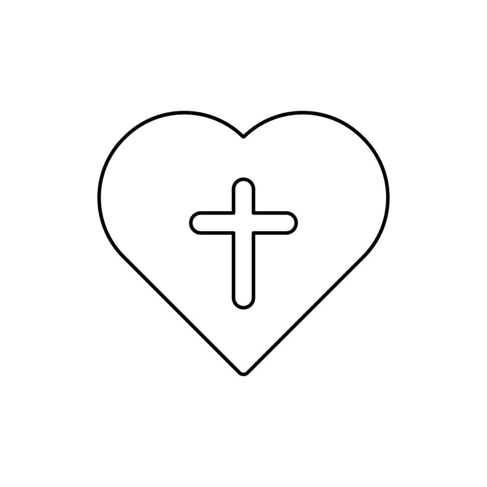 christian worship cross on hand icon vector