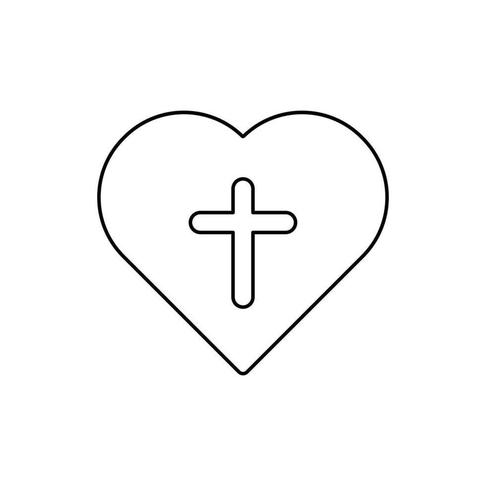 christian worship cross on hand icon vector