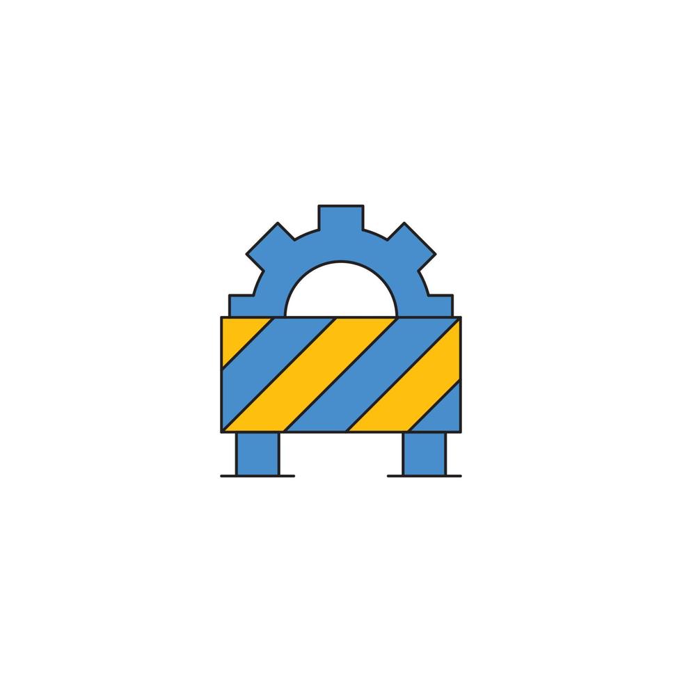 under construction road block icon vector