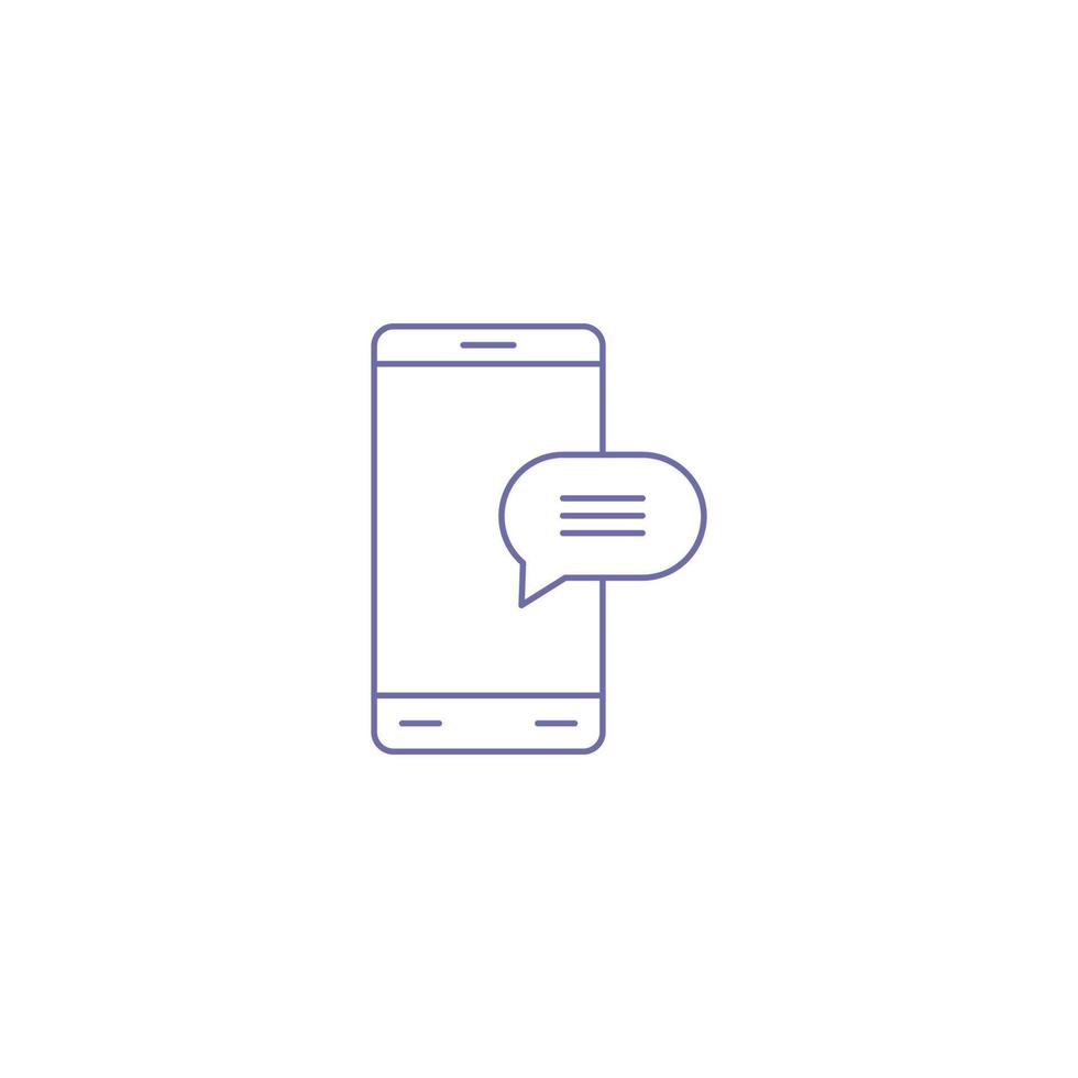 Chat communication on mobile icon vector