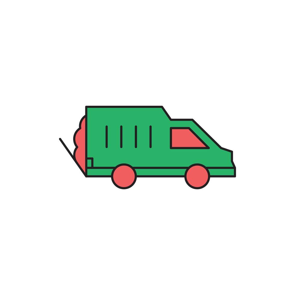 vector de icono de coche de entrega de basura