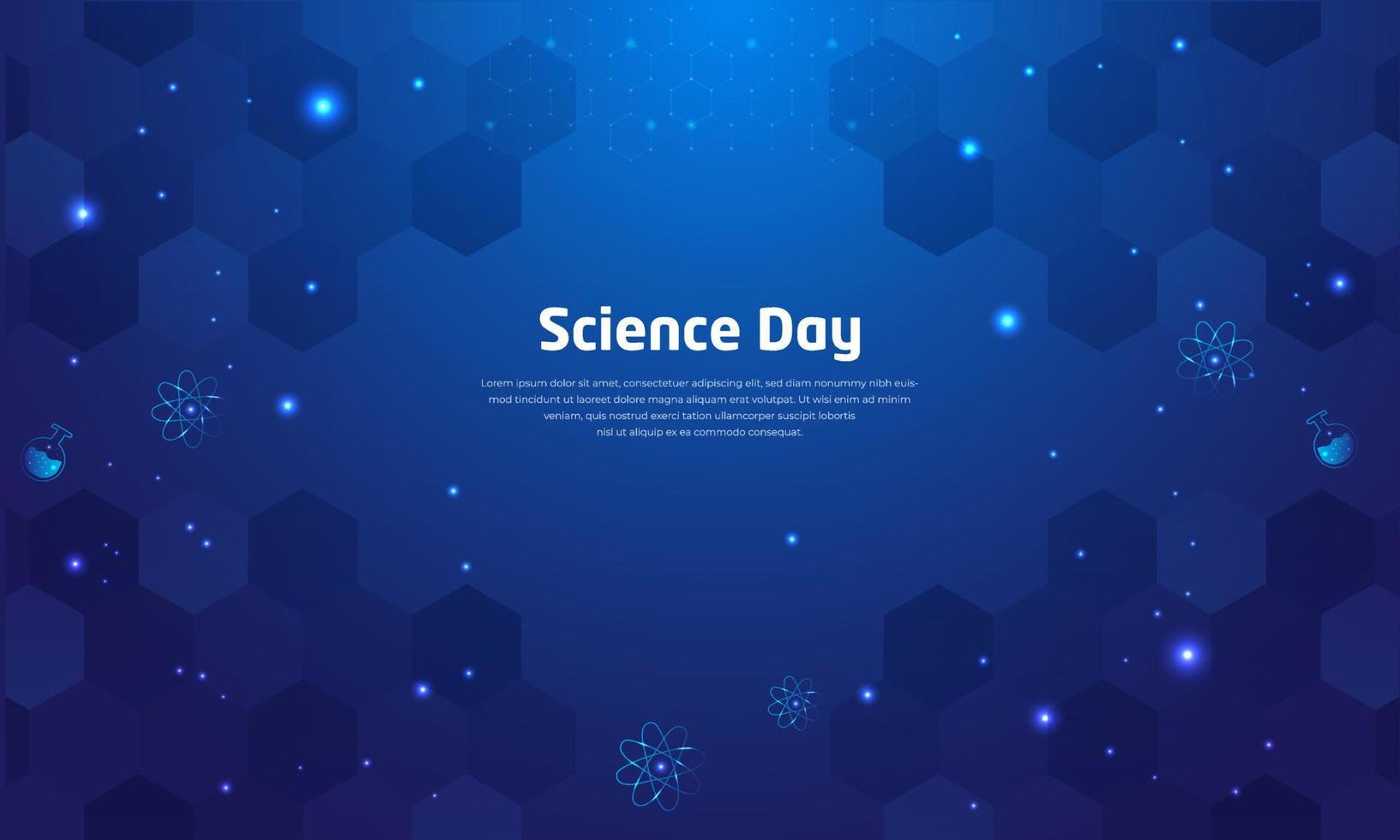 Celebration elegant world Science Day background with geometric, technology and innovation element. vector