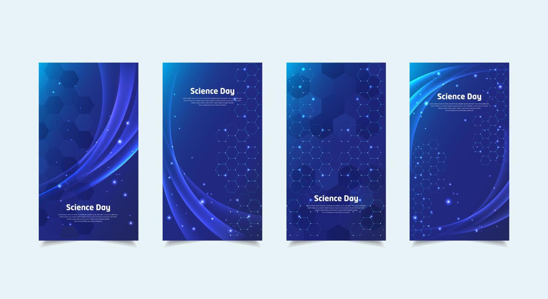 World Science Day design Stories Collection. Science Day template stories vector. vector