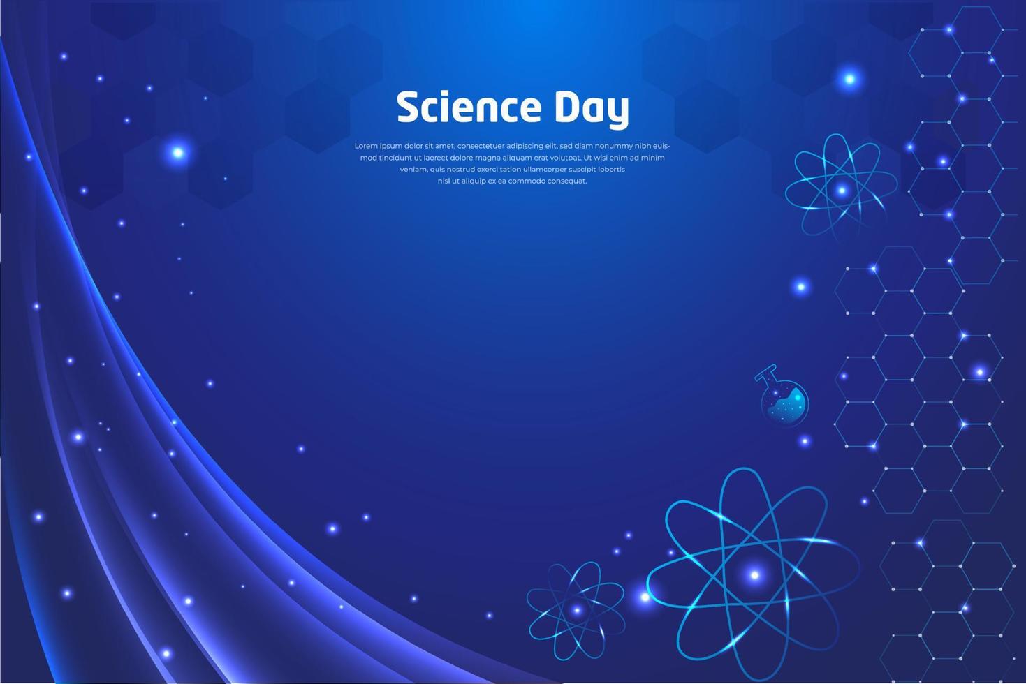 Modern Science Day design background with technology  and geometric elements vector. vector