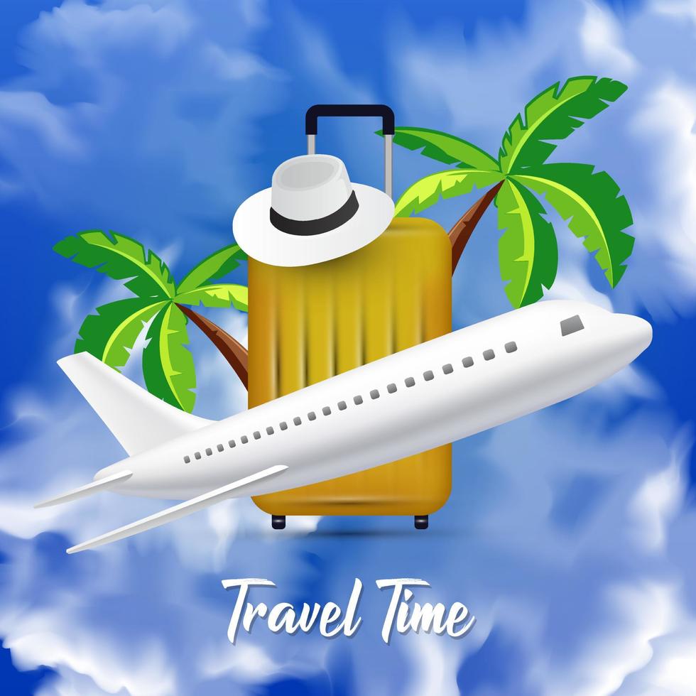 Fantastic and modern travel time design background vector. World tourism day design background vector