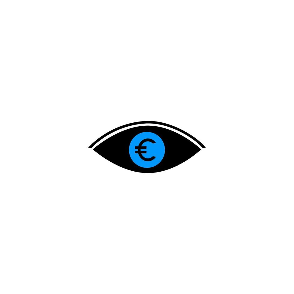 Euro audit, find icon vector