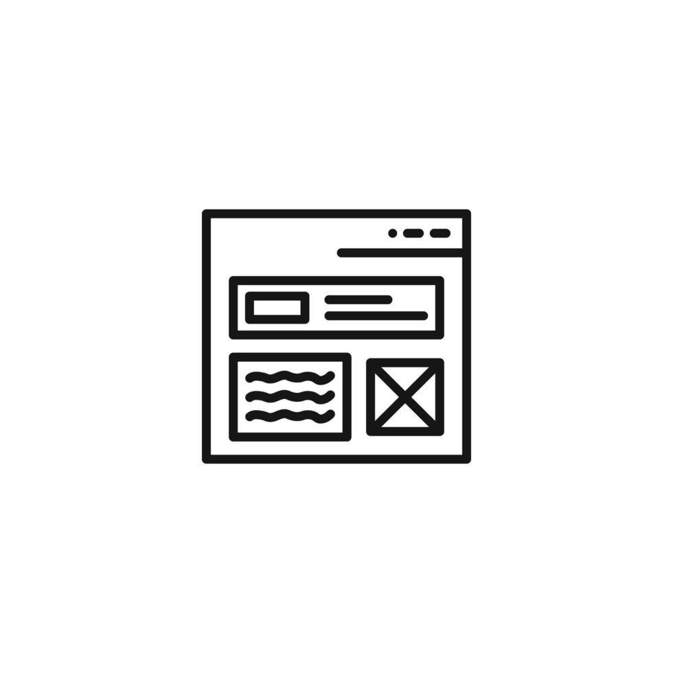 information web page wireframe icon vector