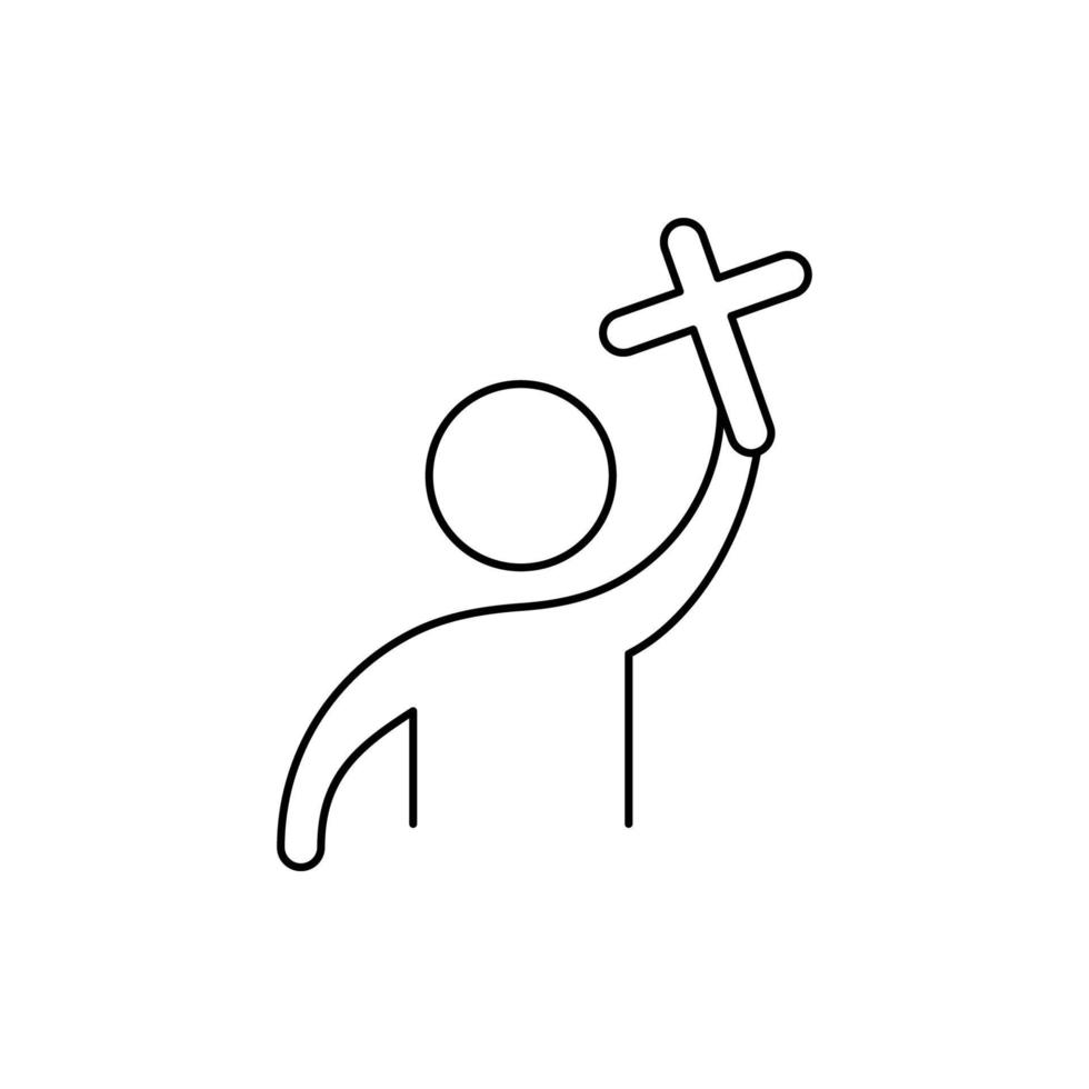 christian worship cross love icon vector