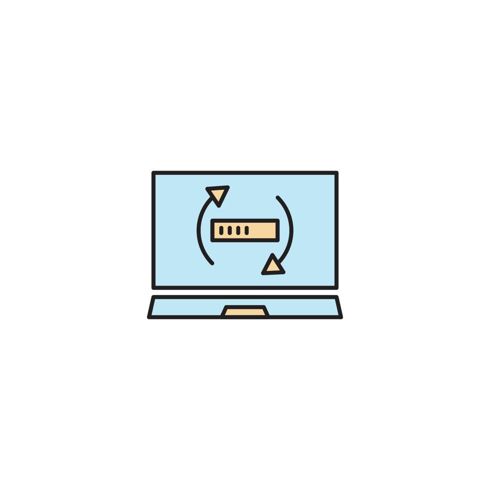 laptop battery charging management icon vector