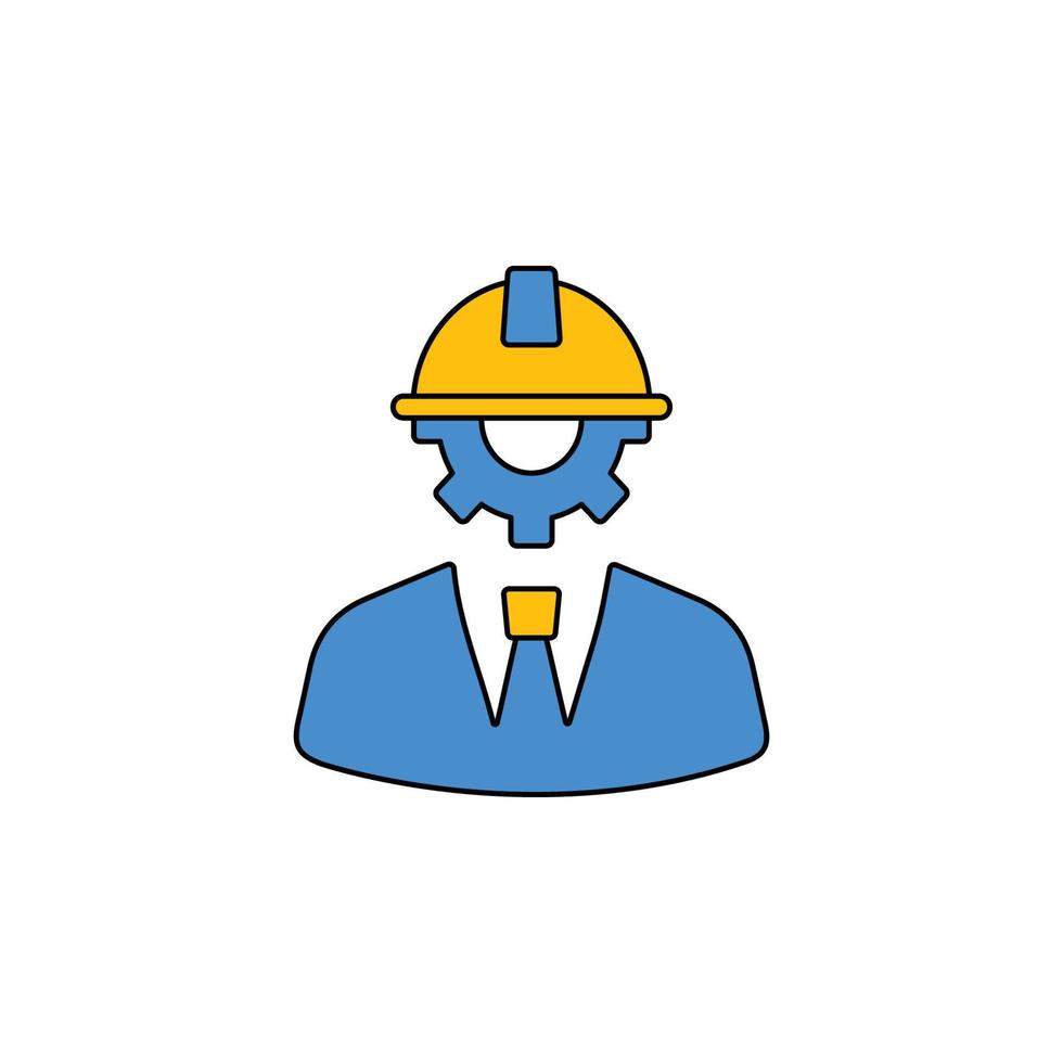 Industrial construction engineer icon vector