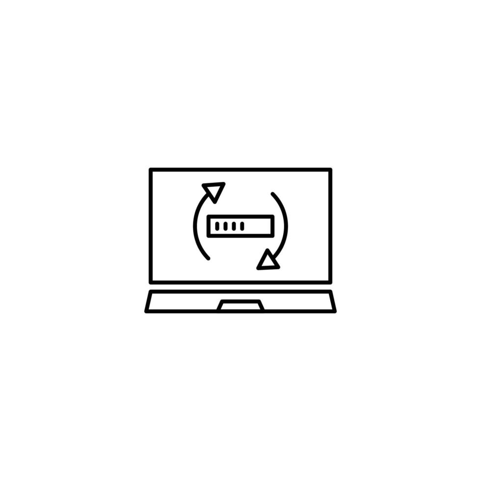 laptop battery charging management icon vector