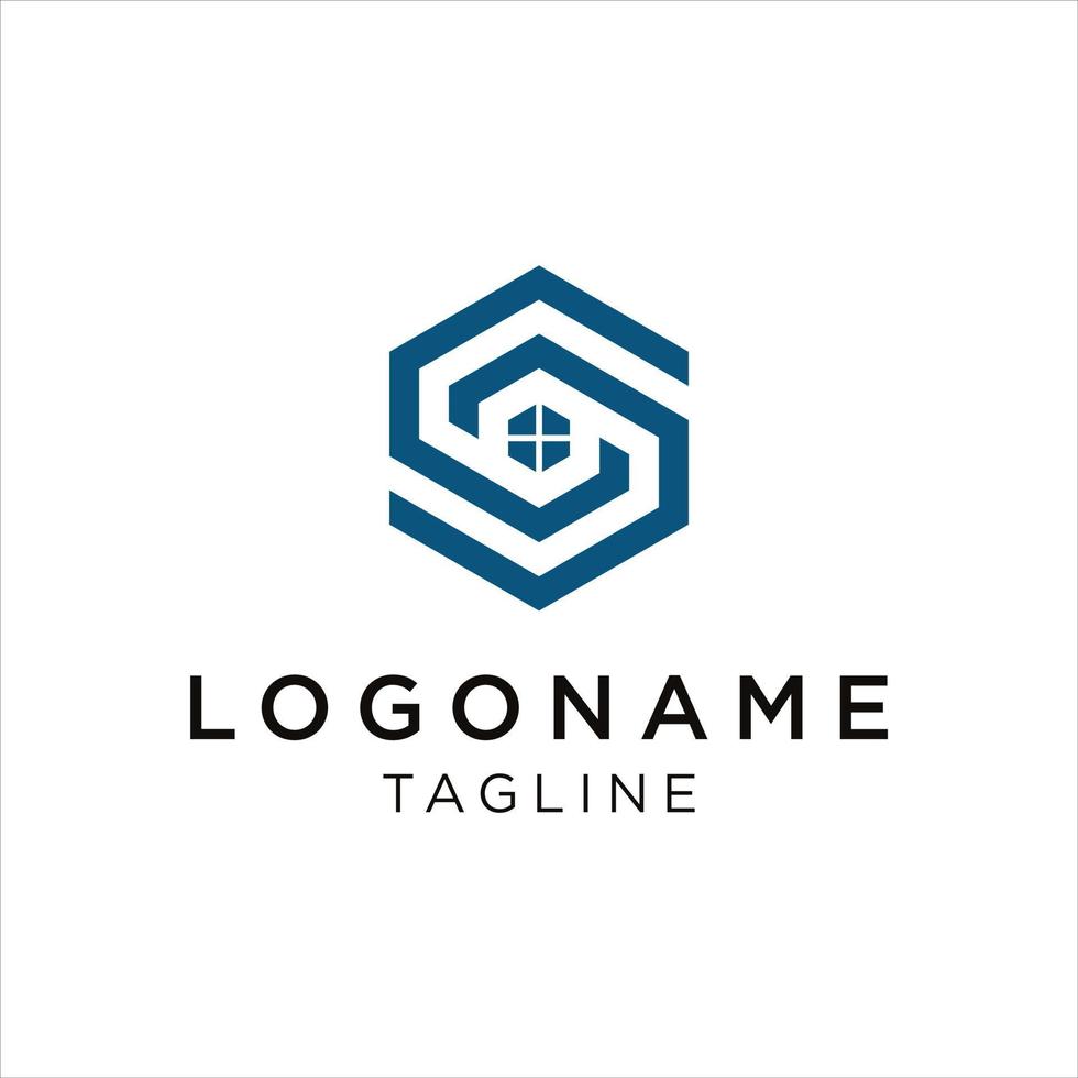 Home letter SC, CS logos design template. vector