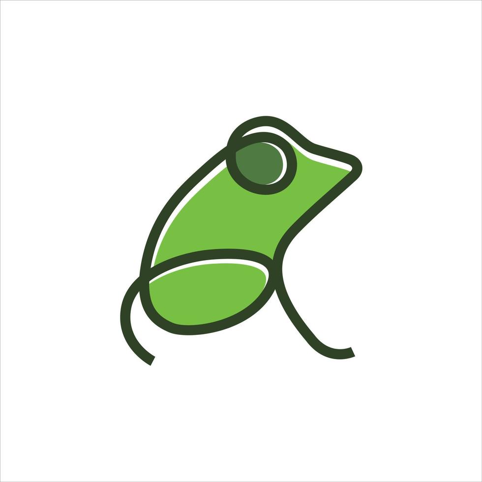 Minimalist style logo. Simple frog or frog vector illustration.