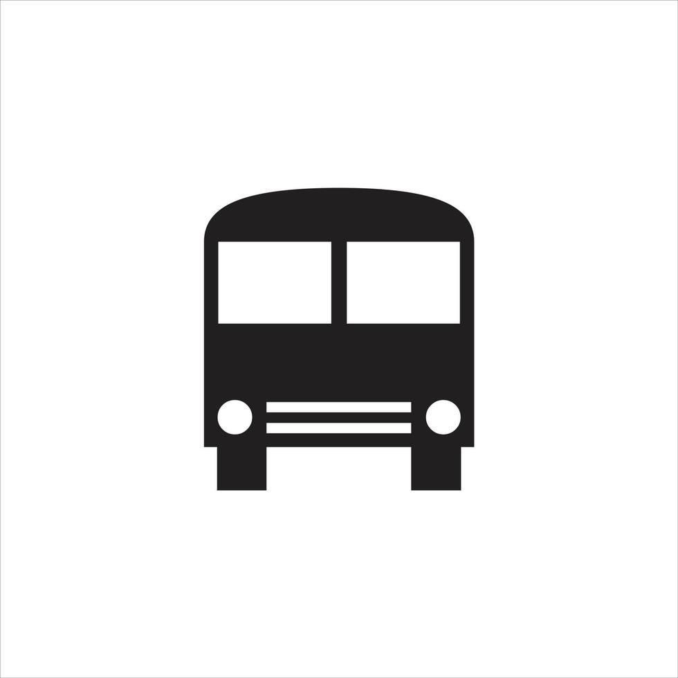 Bus icon black logo, white background. vector