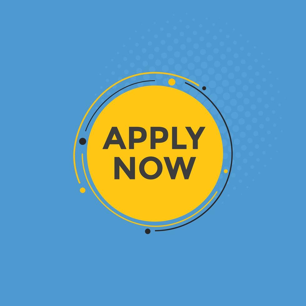 Apply now button. Apply now template for website. Apply now icon flat style vector