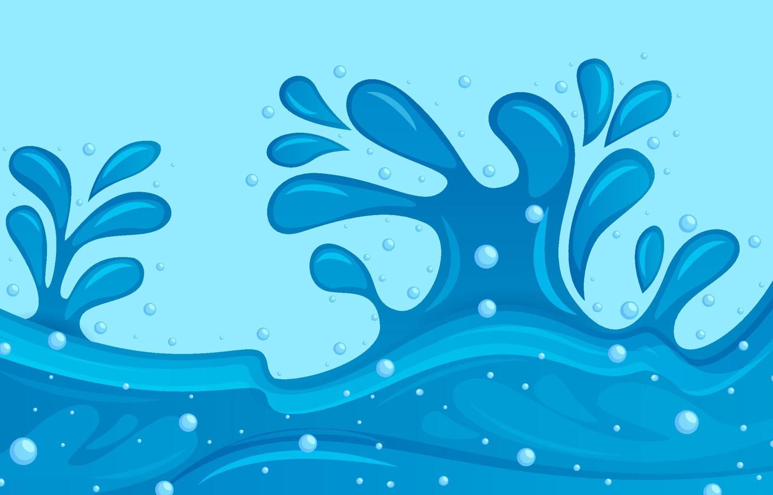 salpicaduras de agua fondo de color azul vector
