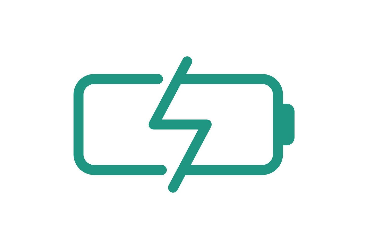 icono de batería de carga eléctrica rápida. Símbolo rápido del cargador del acumulador de energía eléctrica. signo lineal de carga de electricidad de velocidad. logotipo verde de recarga de energía exprés con insignia de relámpago. pasos vectoriales vector