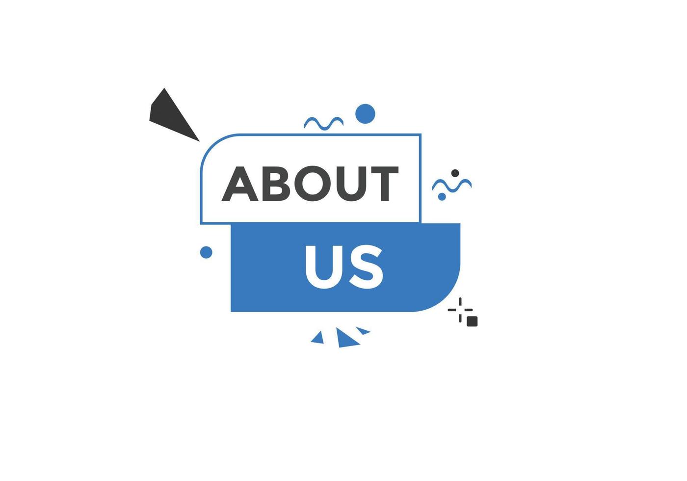 About us text web button template. About us sign icon label colorful vector