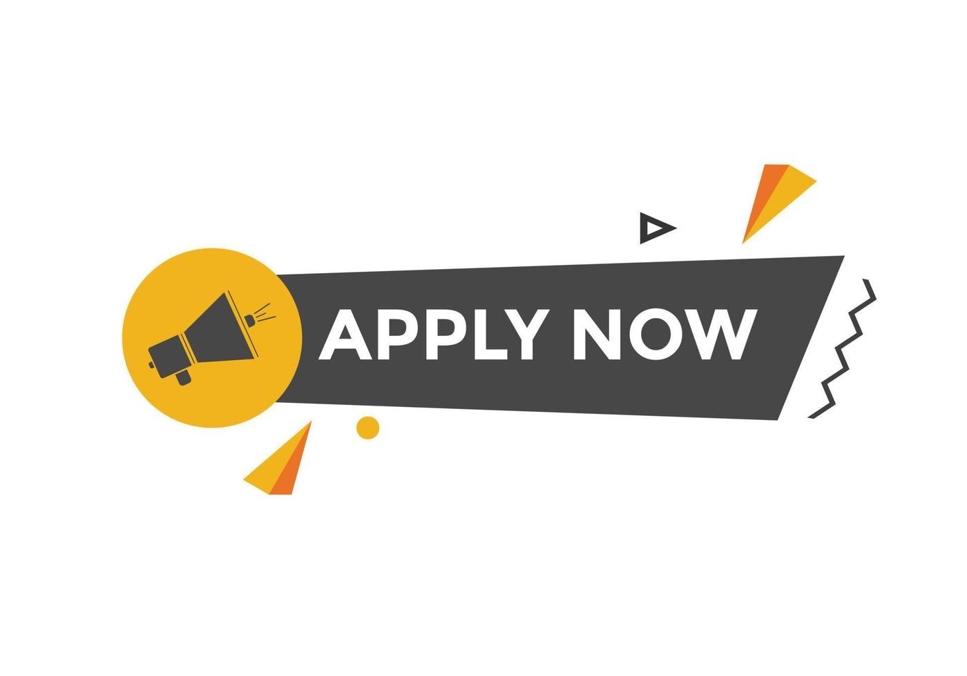 Apply now web button template. Apply now icon label colorful vector