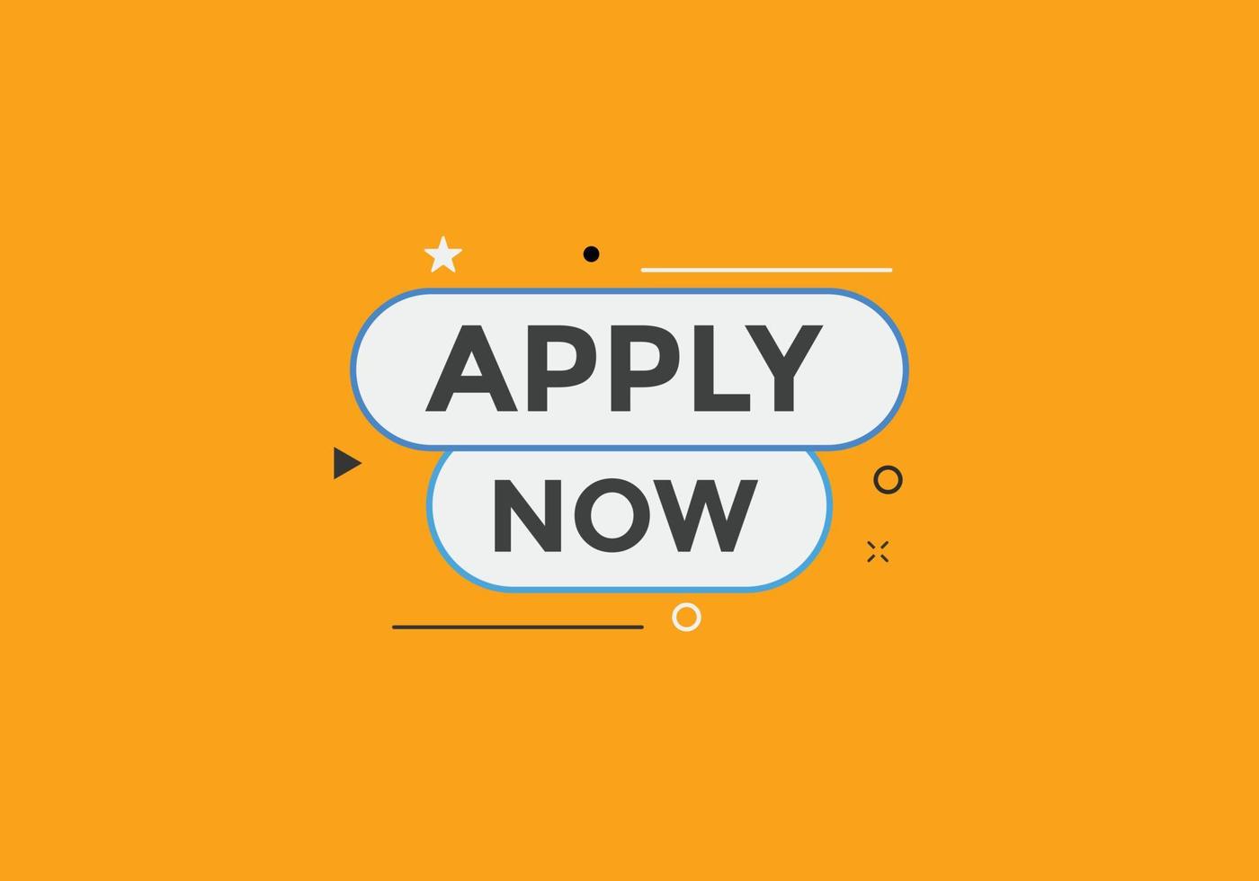 Apply now web button template. Apply now icon label colorful vector