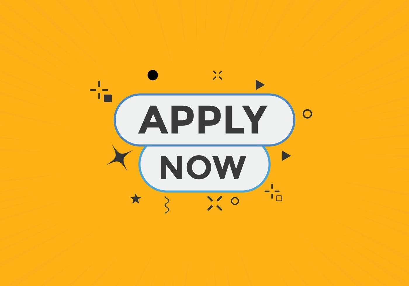Apply now web button template. Apply now icon label colorful vector