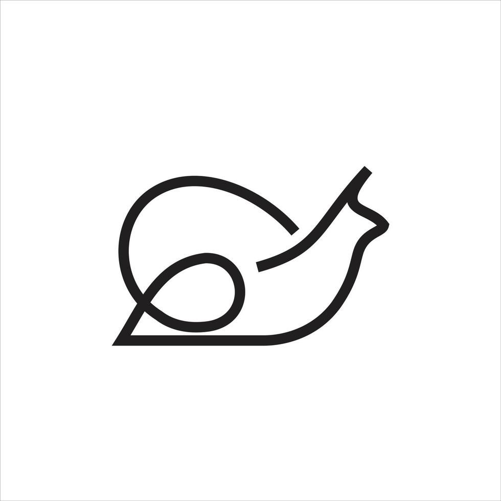 snail monoline abstract logo vector icon illustration design.