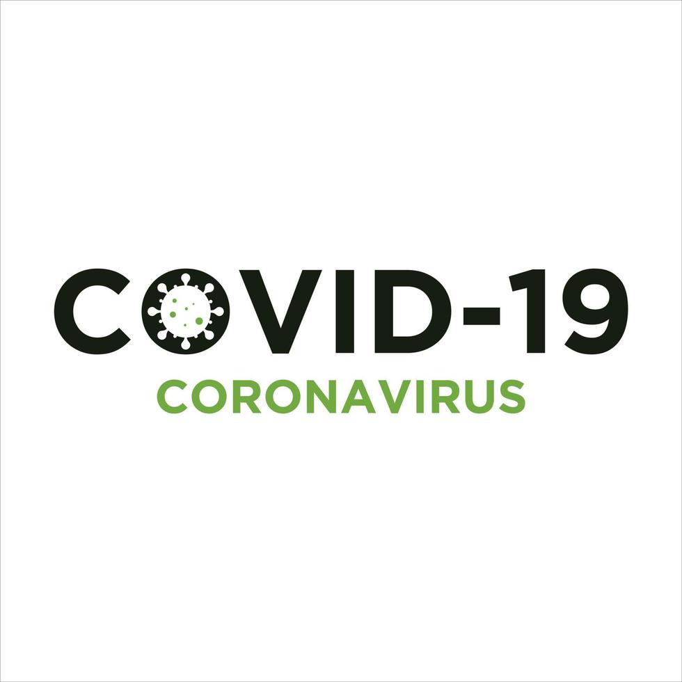 COVID-19 logo for infographics. Coronavirus disease illustrations. Creative typography design for blogs and press conferences. Unified visual appearance for pandemic communication. vector
