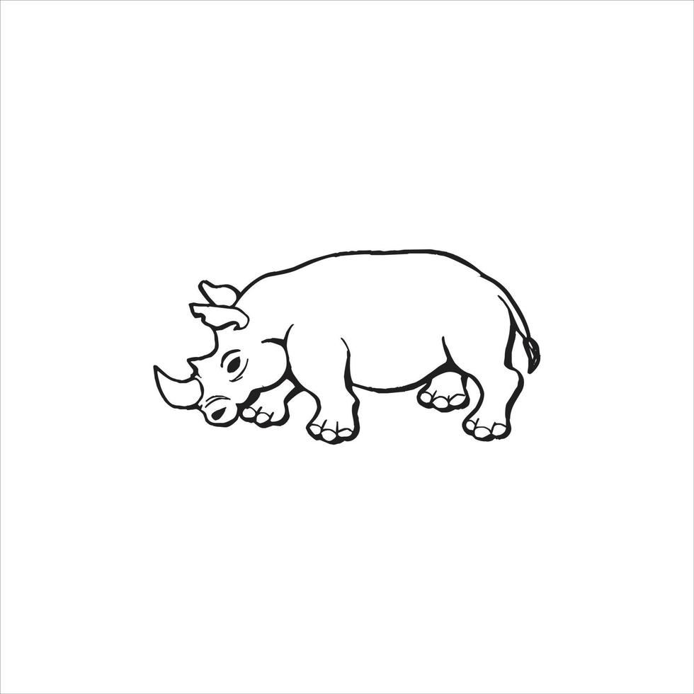 Rhino logo design on white background. vector