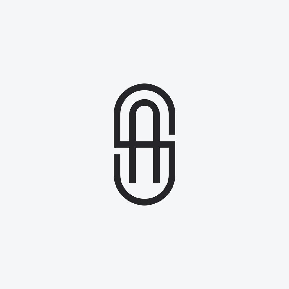 Letter AS, SA monogram logo design template. vector