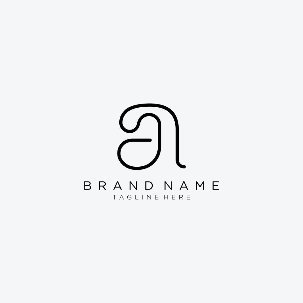 Initials letter A logo design modern line art template. vector