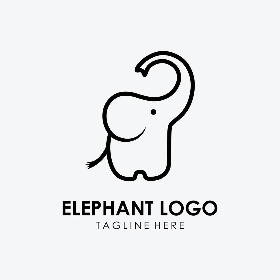 ilustración de icono de vector de elefante.diseño moderno del logotipo de elefante.