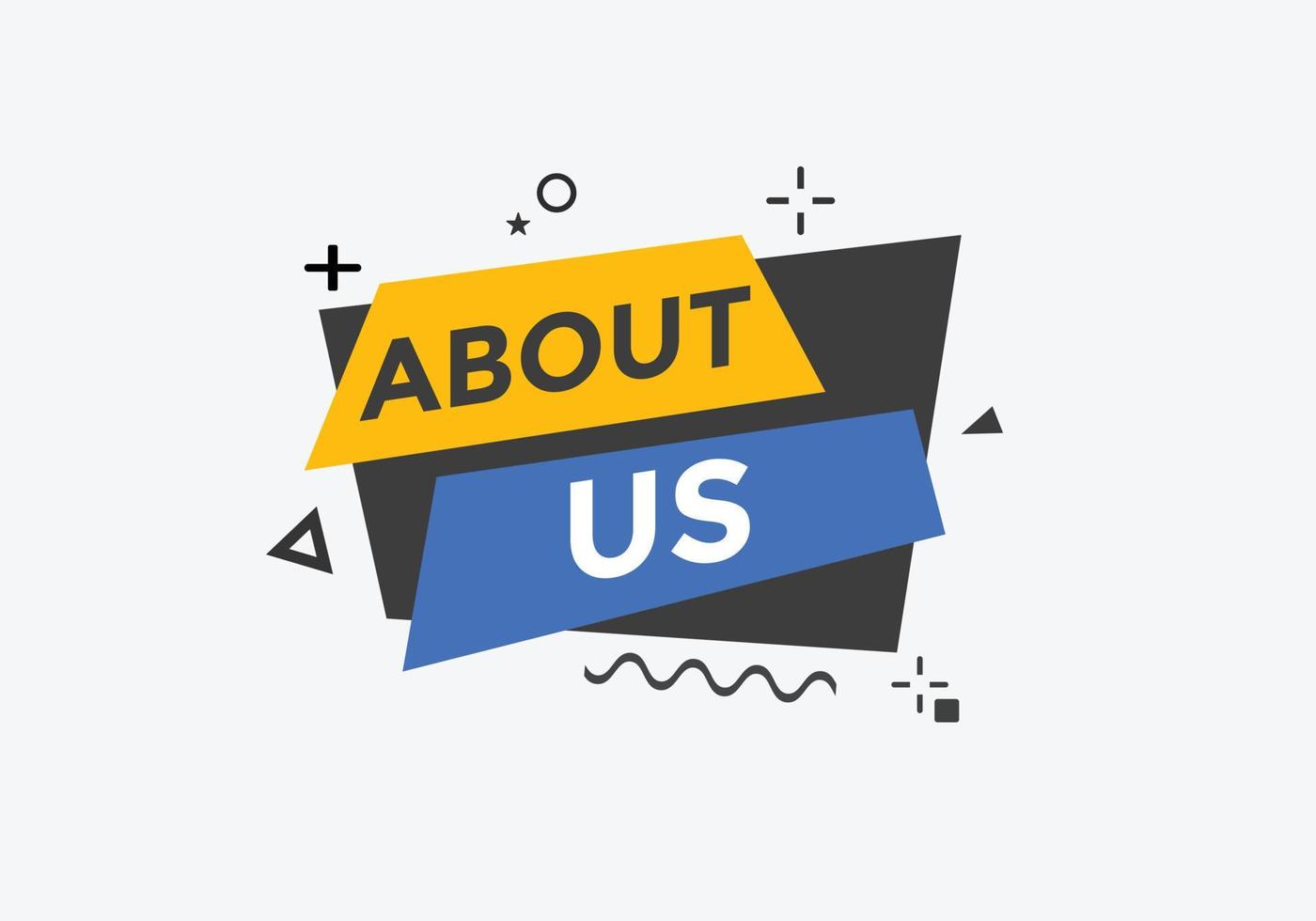 About us button. About us text template for website. About us icon flat style vector