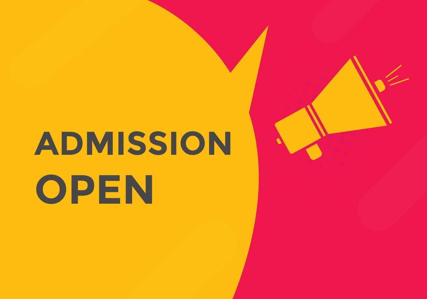 Admission open banner. Admission open banner text web button template ...