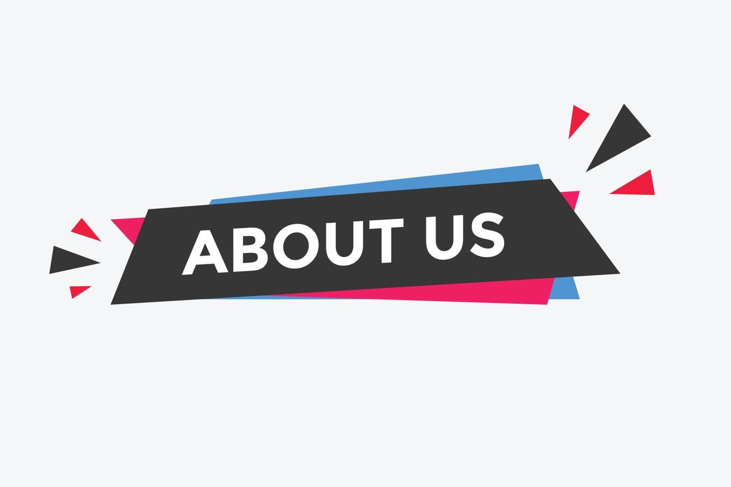About us text web button template. About us sign icon label colorful vector