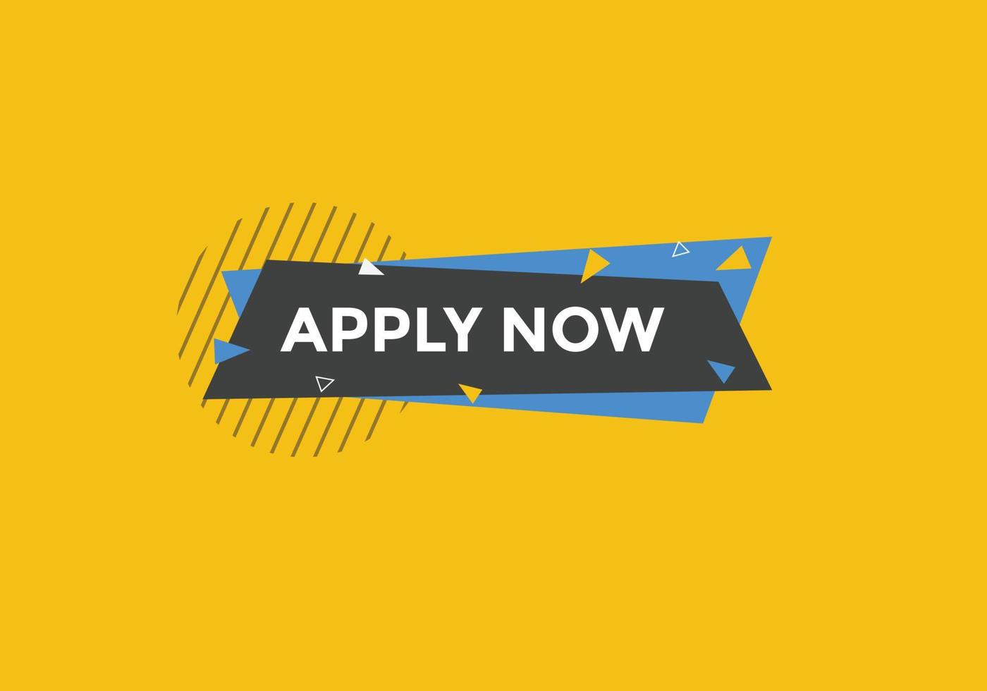 Apply now button. Apply now template for website. Apply now icon flat style vector