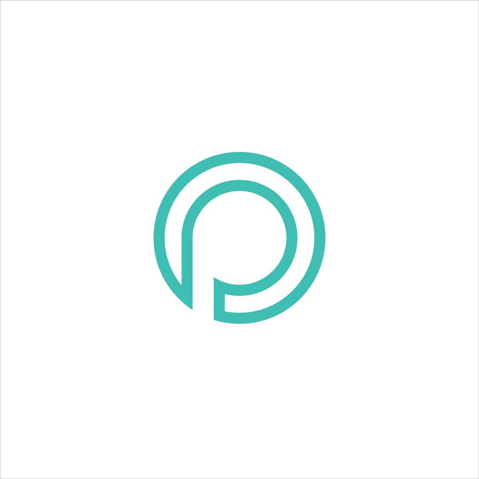 Letter OP Circle abstract Linear Logo design template vector. vector