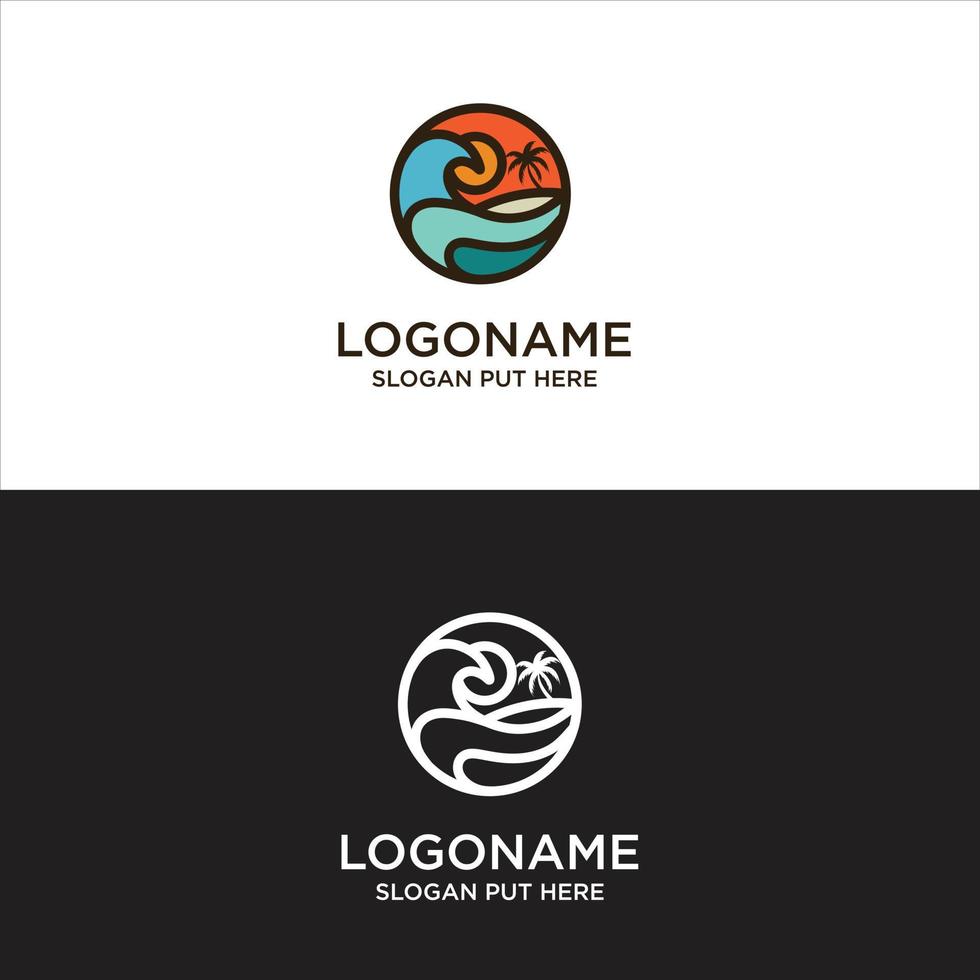 Beach logo design vector