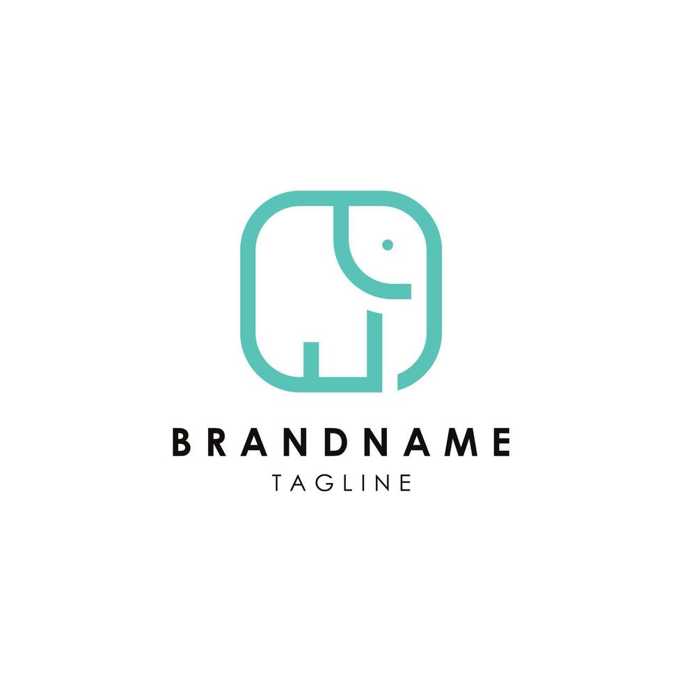 Simple and minimal elephant logo illustration. Modern vector line icon.