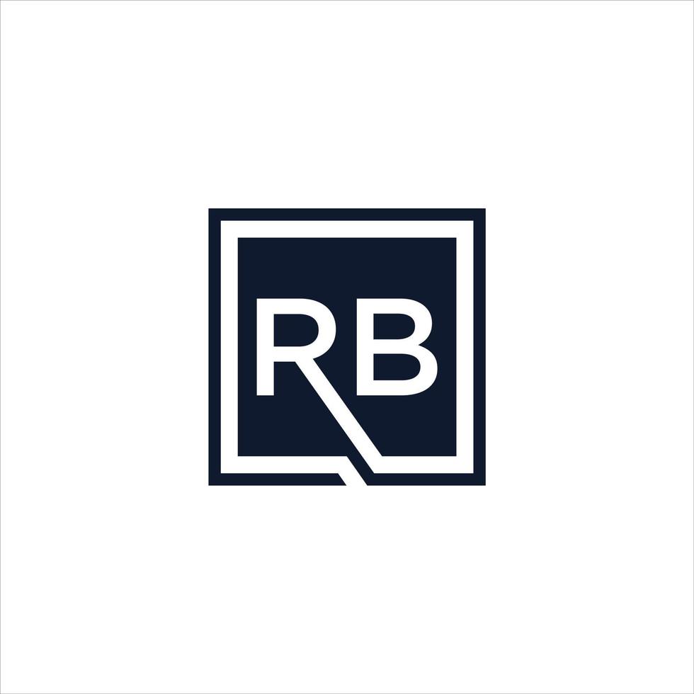 RB Letter Logo Design with Square Vector Illustration Template.