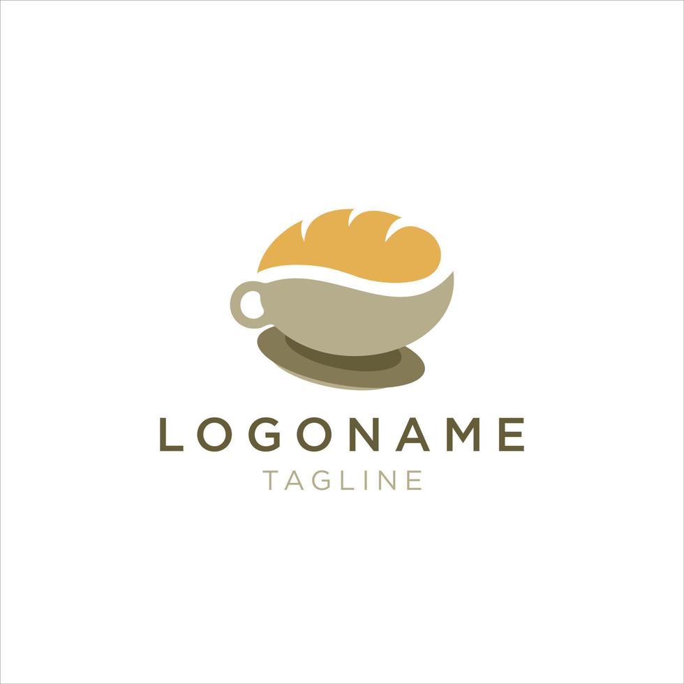 Cup Coffee and bakery Logo Design Minimalist Template. vector